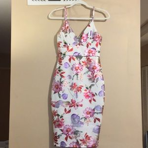 Cut-out Bodycon Floral Dress
